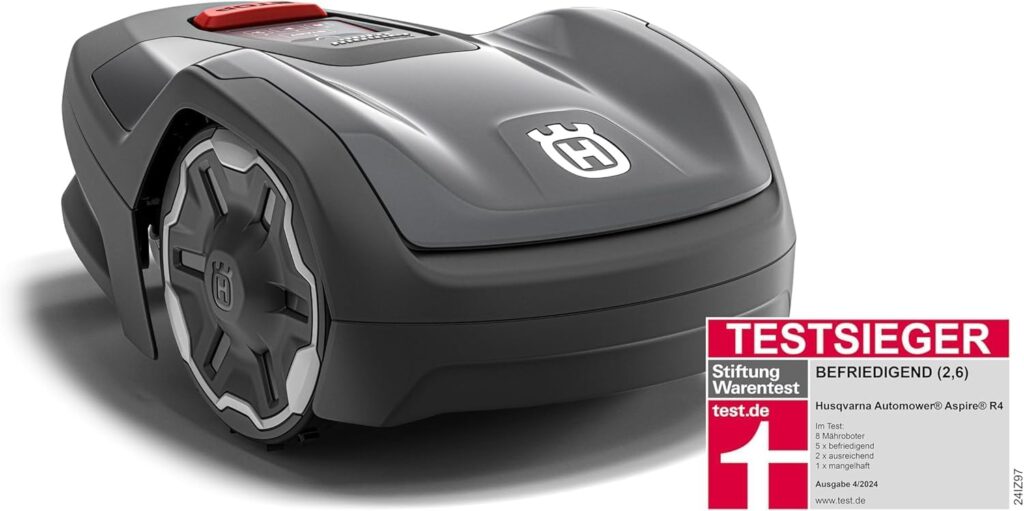 Husqvarna Mähroboter Automower Aspire R4 für 400 m² Fläche I Akku Rasenmäher Roboter, Steuerung per Connect App (inkl. Sprachsteuerung, WLAN, Bluetooth) mit Installations-Kit
