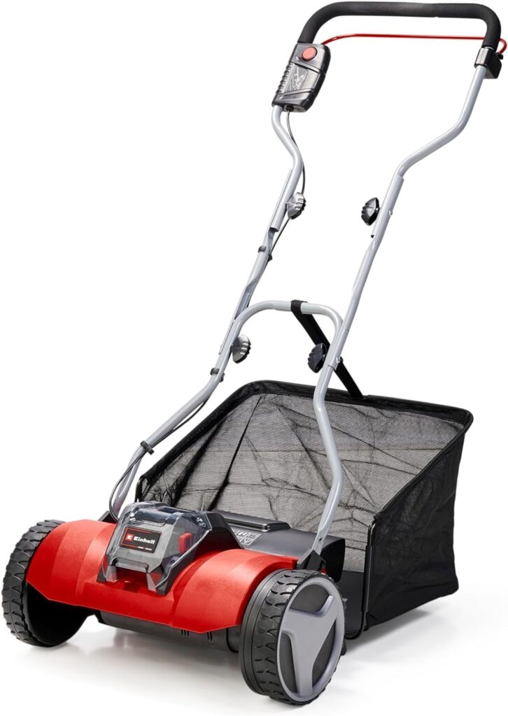 Einhell Akku-Rasenmäher GE-HM 18/38 Li - Solo Power X-Change (Li-ion, 18V, kugelgelagerte Mähspindel mit 5 präzisionsgeschliffenen Stahlmessern, ohne Akku...
