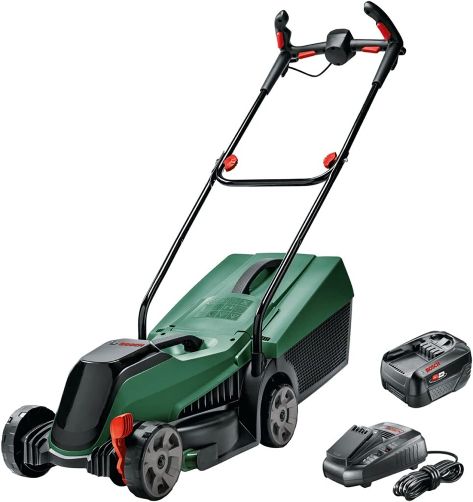 Bosch Akku-Rasenmäher CityMower 18V-32-300 (18 Volt, 1x Akku 4,0 Ah, Schnittbreite: 32 cm, Rasenflächen bis 300 m², im Karton)
